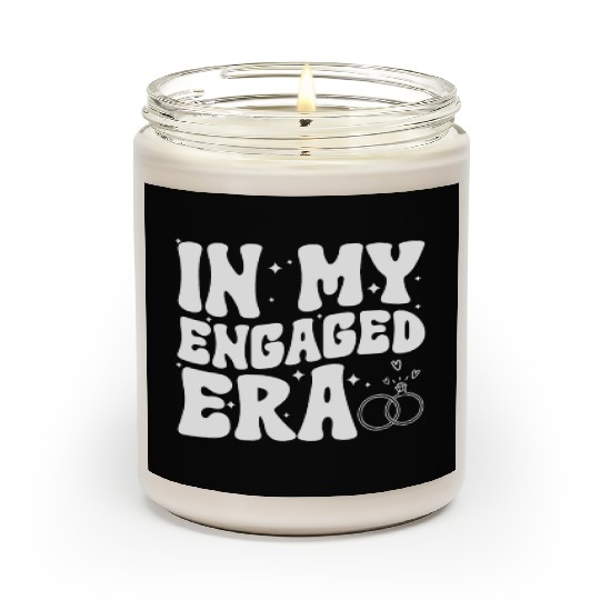 Funny Engagement In My Engaged Era Groovy Wedding Scented Candles