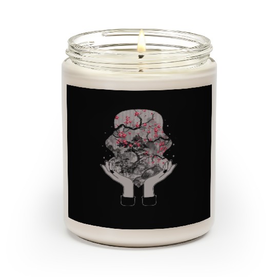 Cherry Blossom Scented Candles, Sakura Woodblock Kawaii
