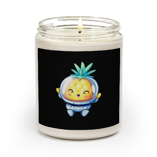 Kawaii astronauts pineapple Scented Candles