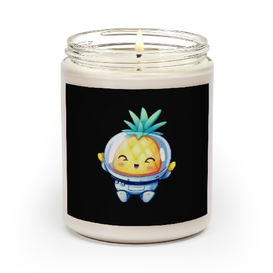 Kawaii astronauts pineapple Scented Candles