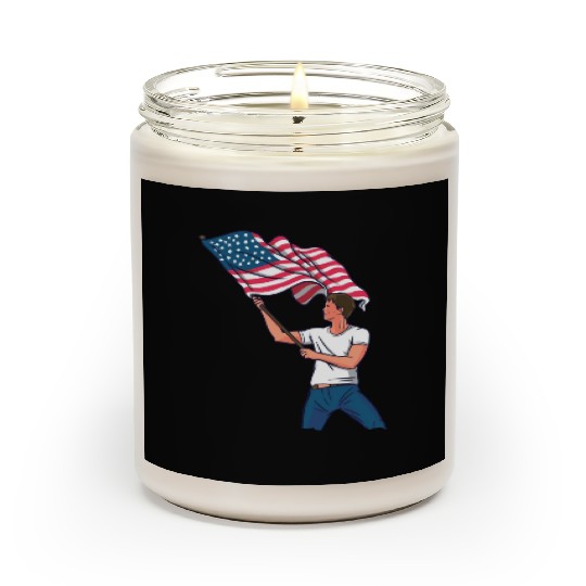 Waving Usa Flag Scented Candles