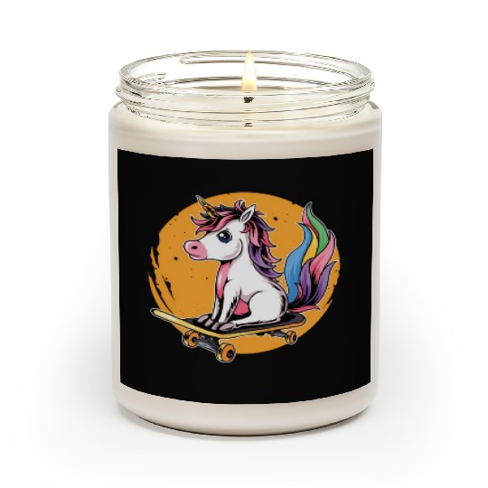 Unicorn Skater Skater Skateboard Skateboard Scented Candles
