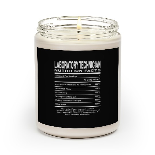 Laboratory Techian Nutrition Facts Humor Scented Candles