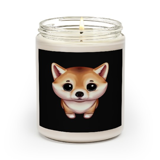 Cute Shiba Inu Illustration Scented Candles