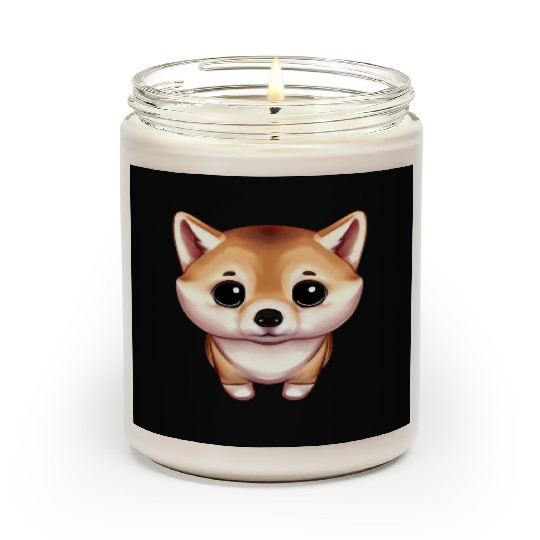 Cute Shiba Inu Illustration Scented Candles