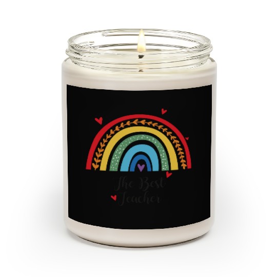 The Best Teacher rainbow Gift Heart Scented Candles