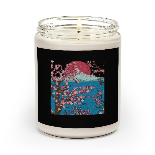 Japan cherry blossom gift sunset sakura Scented Candles