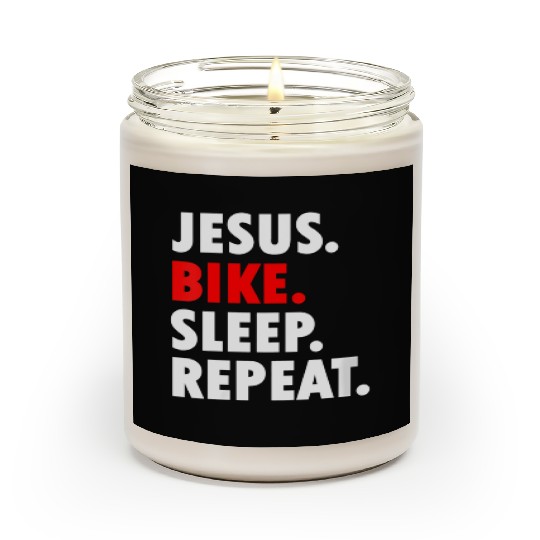 Jesus Bike Sleep Repeat - Novelty Hobby Scented Candles