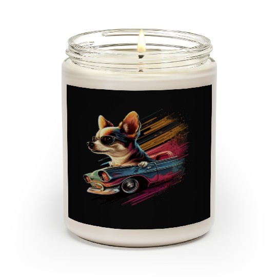 Chihuahua | Race Racing Car Funny Dog Mechanic Scented Candles