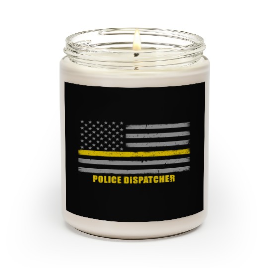 Police Dispatcher - Thin Gold Line Flag Scented Candles