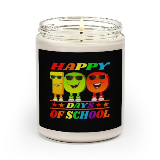 100 days of school green triceratops Scented Candles