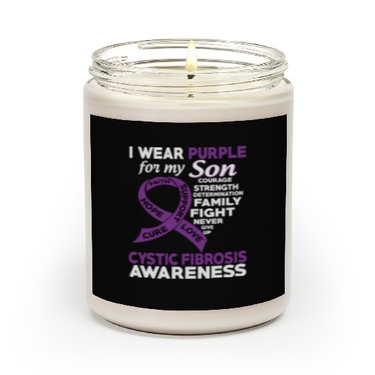 I Wear Purple For My Son Cystic Fibrosis Awareness Scented Candles