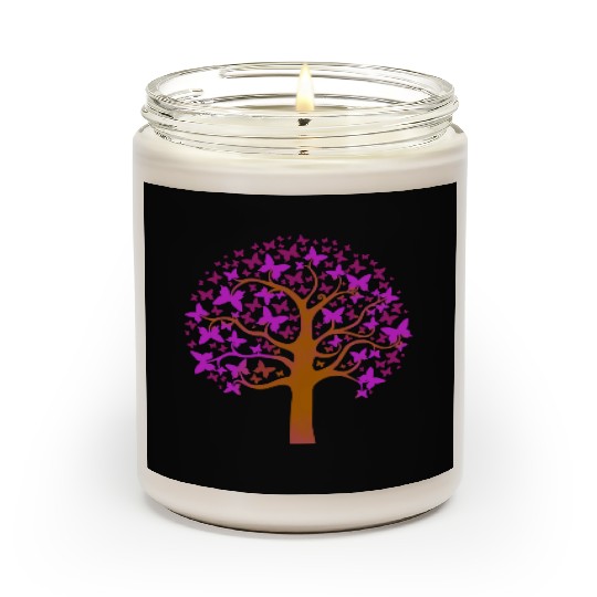 Purple Butterfly Nature Tree Scented Candles