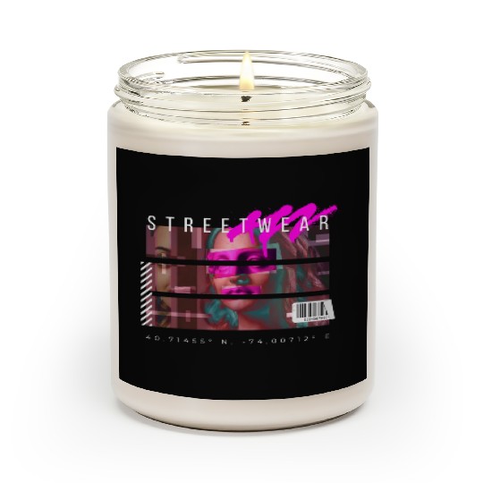 Cyan and black Futuristic Streetwear Scented Candles 1
