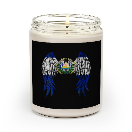 El Salvadorian Flag Angel Wings Jesus Christian El Scented Candles