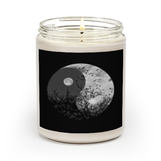Yin and Yang of Moon and Sun in Black and White Scented Candles