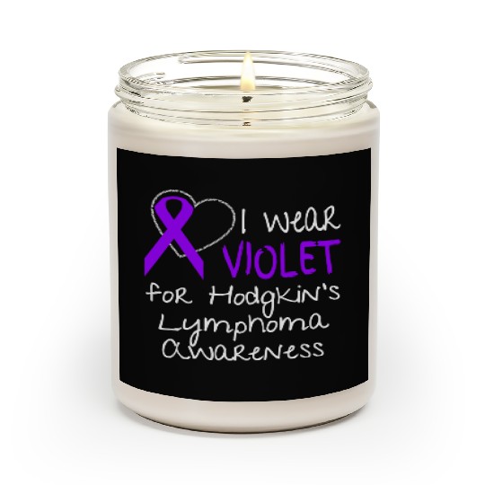 I Wear Violet For Hodgkins Lymphoma Awareness Scented Candles