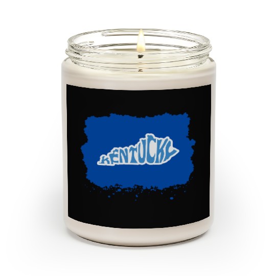 Kentucky Typography Sticker in State Shape Scented Candles