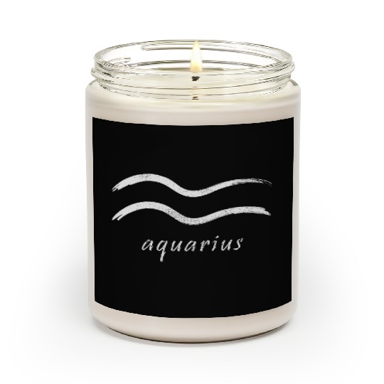 Zodiac Symbol Sign Aquarius Scented Candles