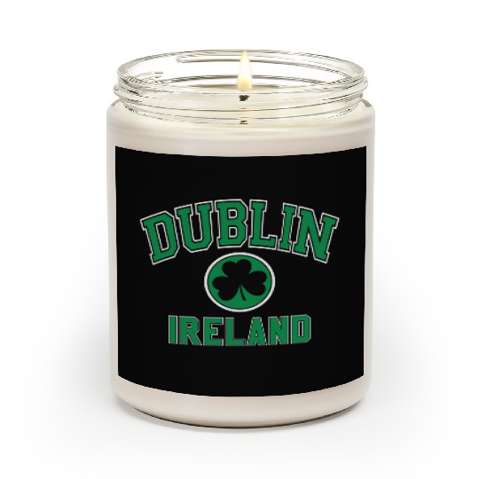 Dublin Varsity Style Shamrock Green Print Scented Candles