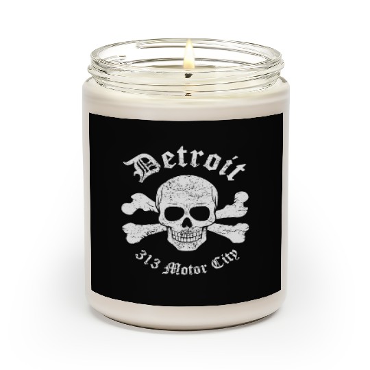 Detroit 313 Motor City Distressed Detroit Scented Candles