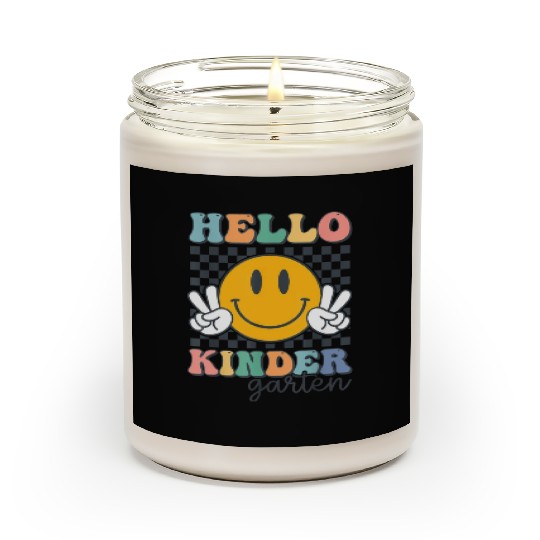 Hello Kindergarten Retro Smile Teachers Kids Back Scented Candles