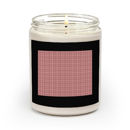 Retro Checkered Pattern Coral Red Scented Candles