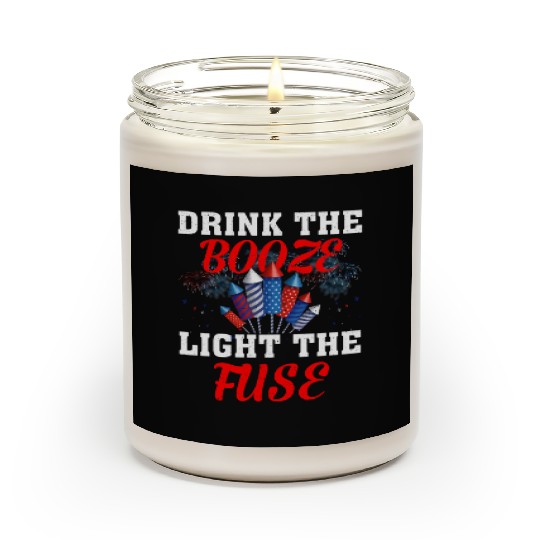 Light The Fuse Fireworks Funny Fourth 4th Of July Scented Candles