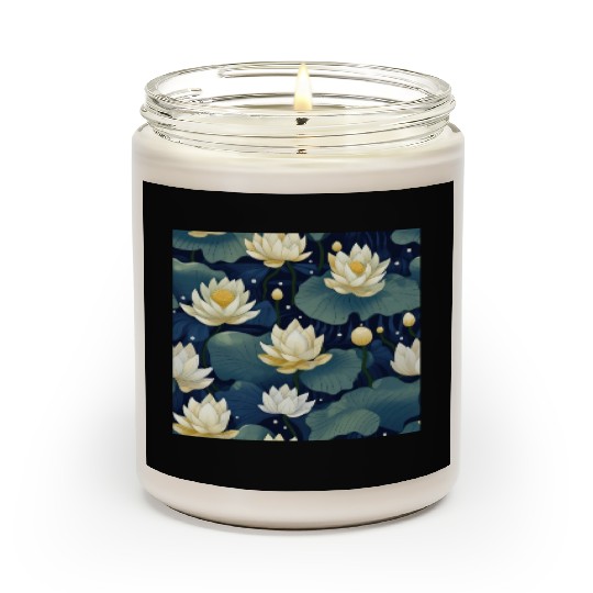 Serenity Blooms: Timeless Lotus Pattern Scented Candles