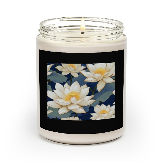 Serenity Blooms: Timeless Lotus Pattern Scented Candles