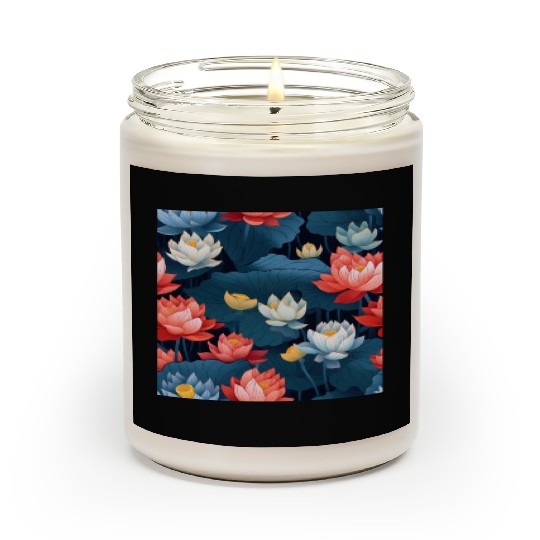 Serenity Blooms: Timeless Lotus Pattern Scented Candles