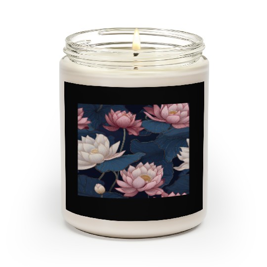 Serenity Blooms: Timeless Lotus Pattern Scented Candles