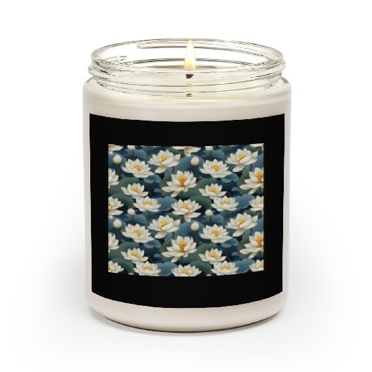 Serenity Blooms: Timeless Lotus Pattern Scented Candles
