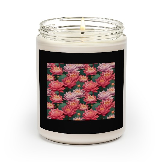 Serenity Blooms: Timeless Lotus Pattern Scented Candles