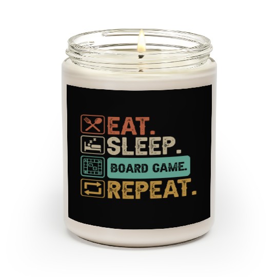 Eat Sleep Board Game Repeat Scented Candles