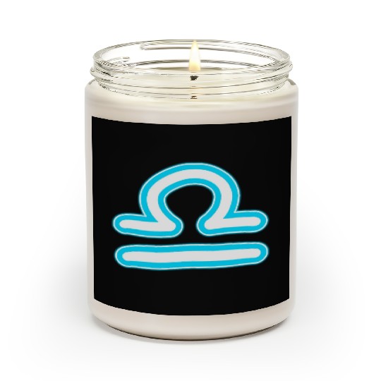Libra Zodiac Sign Neon Blue Scented Candles