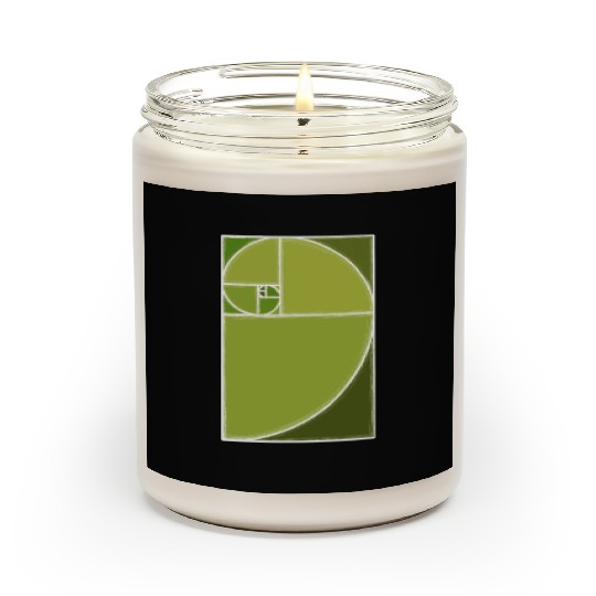 Olive Green Fibonacci Spiral Scented Candles