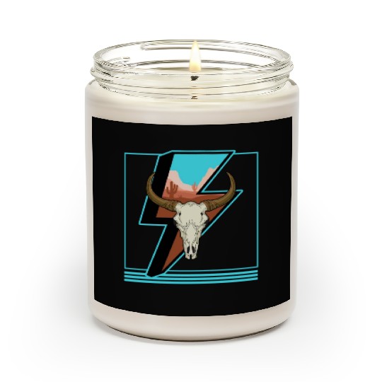 Cowboy Scented Candles, Lightning Cow Skull Dessert Cactus