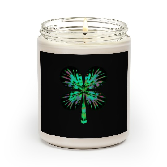 Psychedelic Shamrock Four Leaf Clover Scented Candles