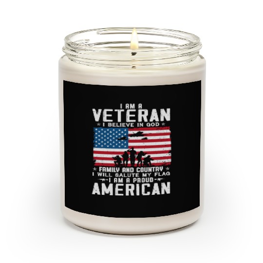 I Am A Proud American Veteran Scented Candles