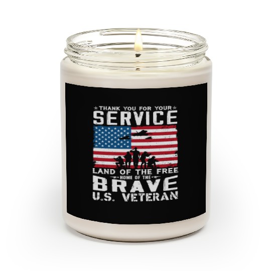 US Army Veteran Land Of The Free Scented Candles