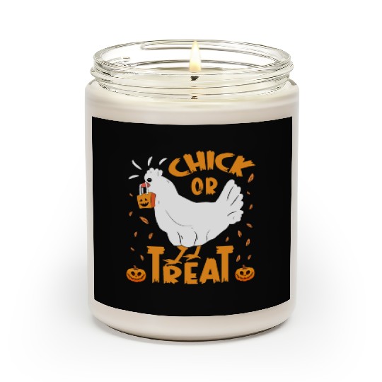 Halloween Chick or Treat Funny Halloween Chicken Scented Candles