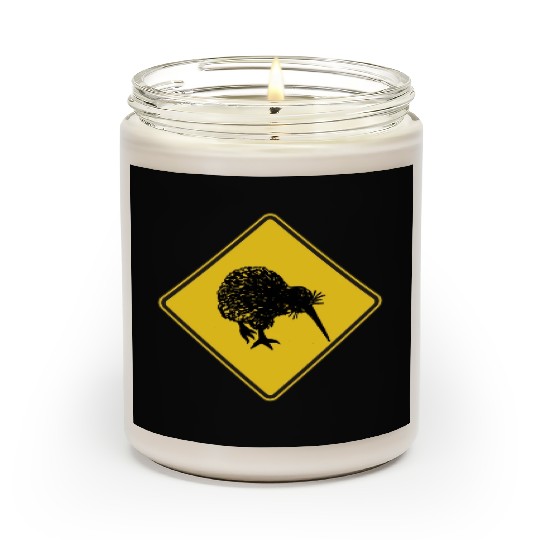New Zealand Attention Kiwi Street Sign Camping Scented Candles