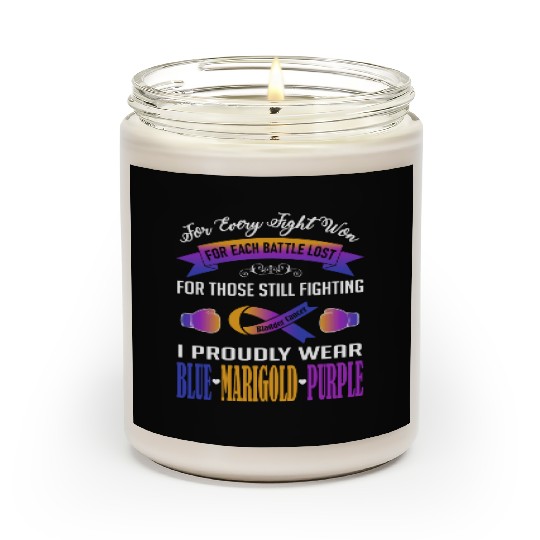 I Proudly Wear Blue Marigold Purple Bladder Cancer Scented Candles
