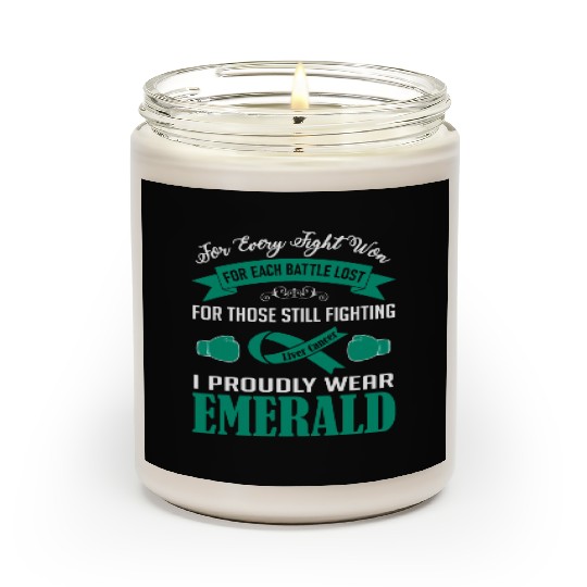 I Proudly Wear Emerald Liver Cancer Scented Candles