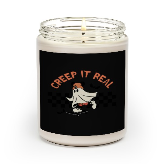 Creep It Real Funny Skateboarding Ghost Scented Candles