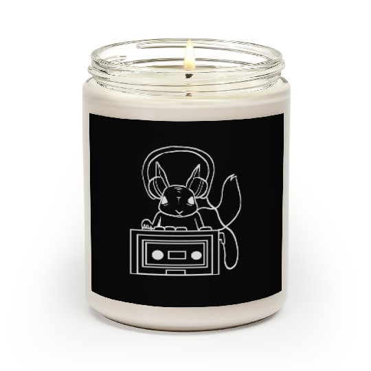 Squirrel Listening Music Music Lover Gift Scented Candles