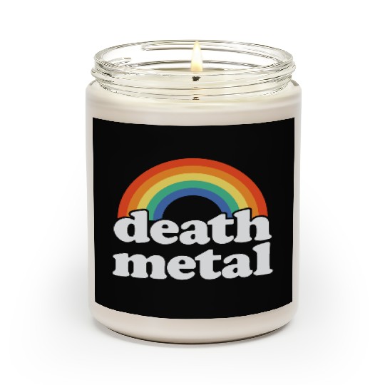 Funny Death Metal Design: Rainbow Riot Scented Candles