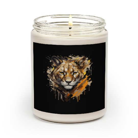 Graffiti Style Mountain Lion | Mountain Lion Lover Scented Candles