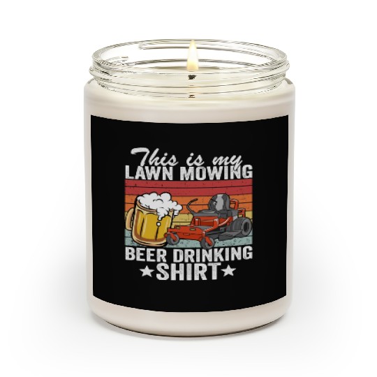This Is My Lawn Mowing Beer Drinking Dad Gardening Scented Candles